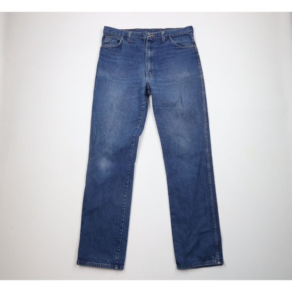 Vintage 70s Streetwear Mens 36x36 Distressed Flared Bootcut Denim Jeans Blue USA